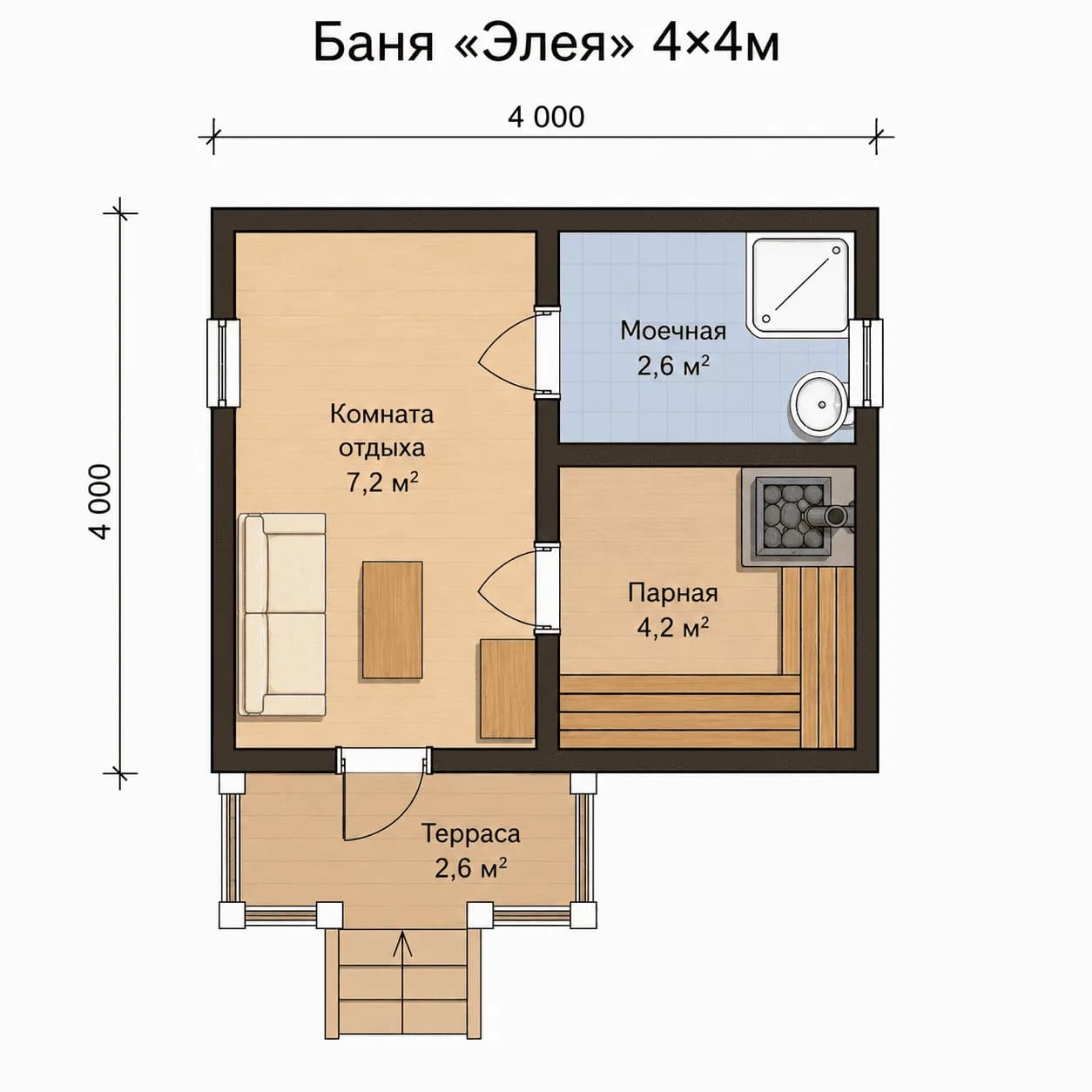 Планировка: Баня Элея