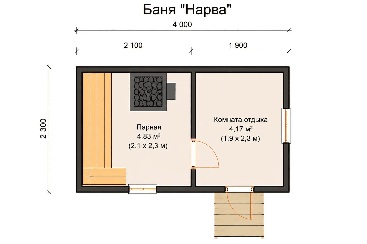 Планировка: Баня Нарва
